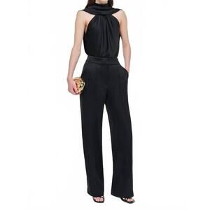 NEW SIMKHAI scarlett satin cape top in black